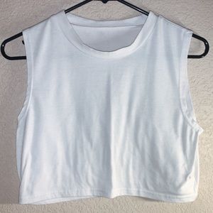 Minimalist white crop top tee